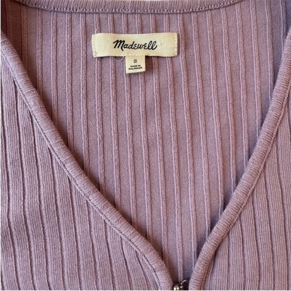 Madewell Provence Grape Ribbed Crop Cardigan Small Cozy Knit Sweater - Picture 7 of 12